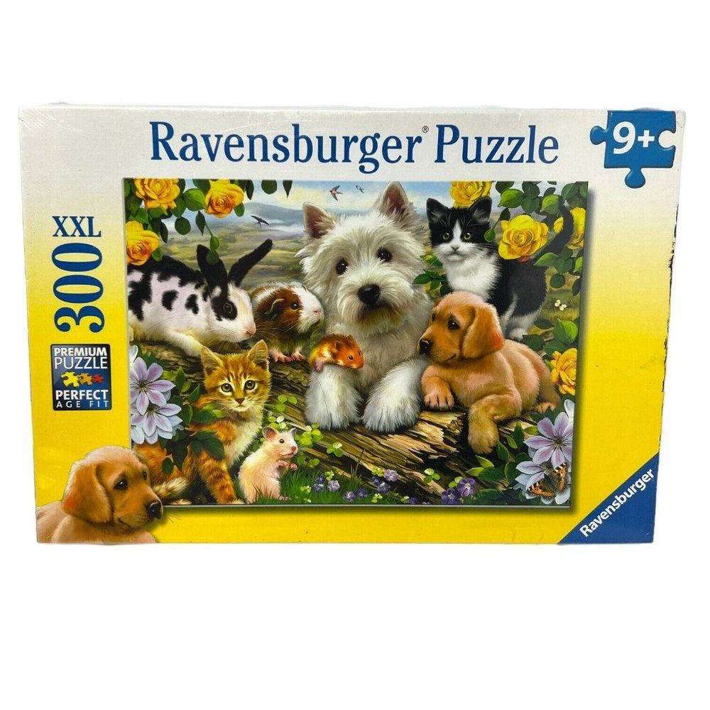 Ravensburger Happy Animal Buddies Puzzle 300 Piece Pet Dog Cat Rabbit XXL